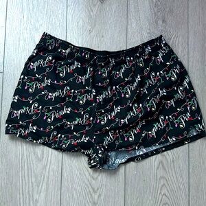 VS pink Christmas sleep shorts size L